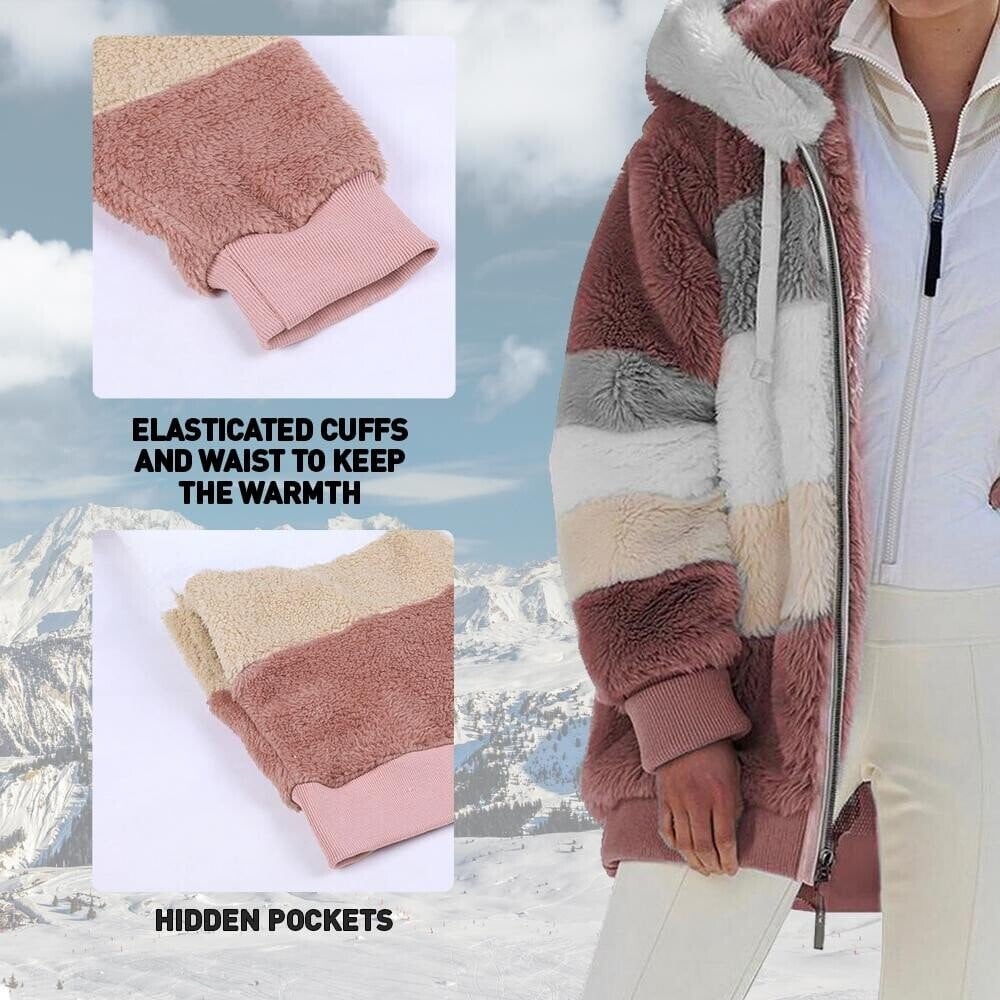 Contrasted quilted coat for refined warmth