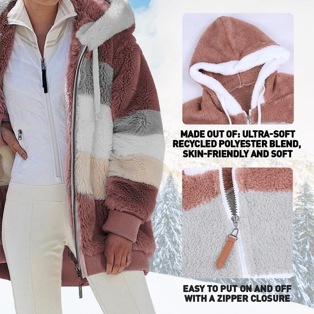 Contrasted quilted coat for refined warmth