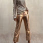Elegant and practical metallic pants with a high waist 